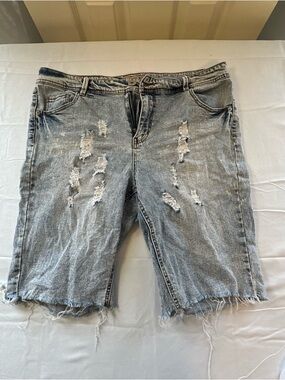 Highway Jeans Light Blue Faded Denim Shorts